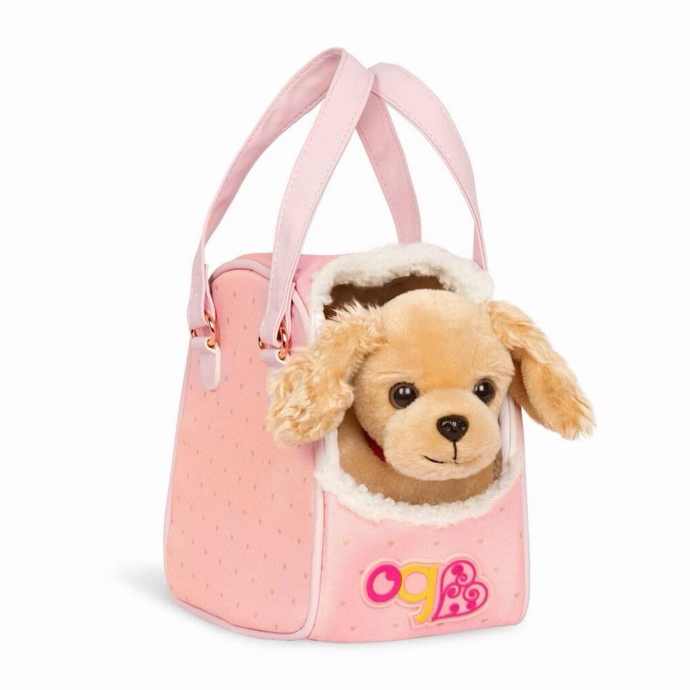 Our Generation Hop In Dog Carrier Plush Puppy Set for 18" Dolls New